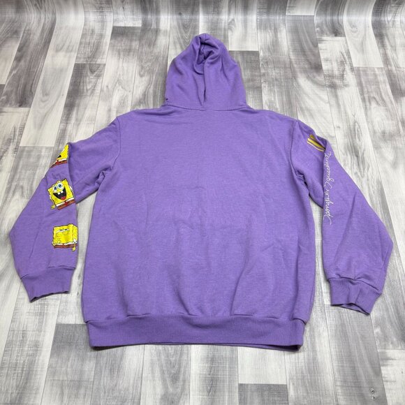 ✅Men L Spongebob Squarepants Bikini Bottom Drivers License Graphic Hoodie Purple - Picture 2 of 11